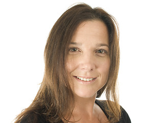 Image showing cute middle age woman head shot studio portrait