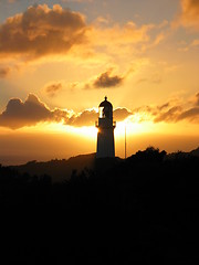 Image showing Lighthouse sunset