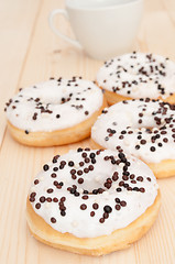 Image showing Donuts and Coffee