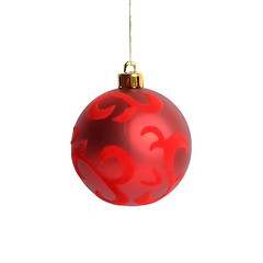 Image showing Red Christmas ball on white background