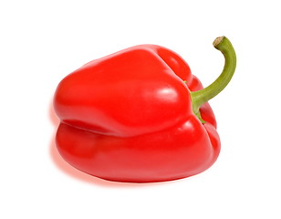 Image showing One red sweet pepper on a white background