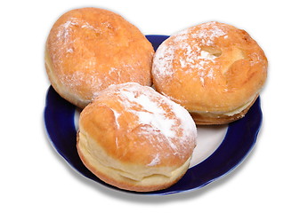 Image showing Three sweet buns isolated on a white background