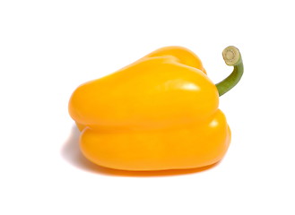 Image showing One yellow sweet pepper on a white background
