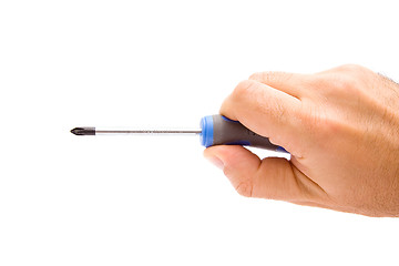 Image showing Hand holding screwdriver