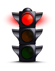 Image showing Traffic light on red