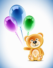 Image showing Teddybear and balloons