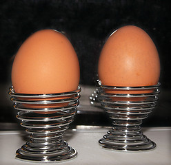 Image showing eggs in egg cups