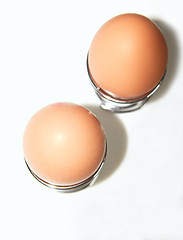 Image showing two eggs from the top