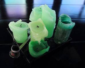 Image showing green used candles