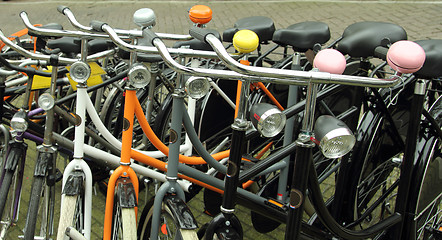 Image showing bicycles closeup