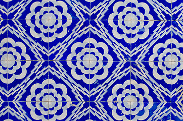 Image showing Traditional Portuguese glazed tiles