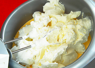 Image showing Mixer whisks with cream