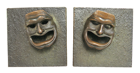 Image showing bronze theater masks