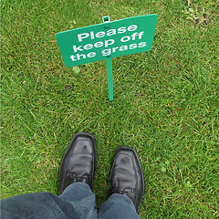 Image showing Keep off the grass