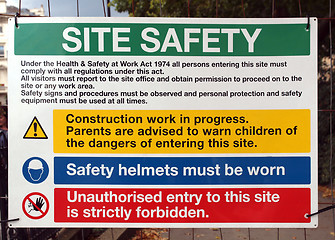 Image showing Site safety sign