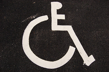Image showing Handicap sign on asphalt