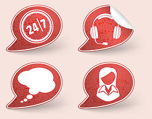 Image showing Collect Sticker with business woman and consultant icon