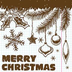 Image showing Christmas doodles