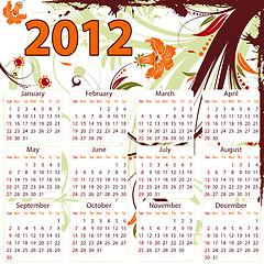 Image showing Calendar for 2012