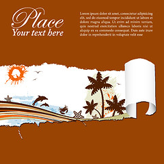 Image showing Summer background through a hole in a paper