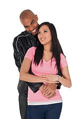 Image showing Young loving couple smiling