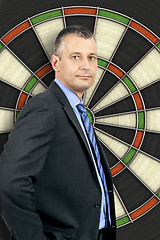 Image showing business man dartboard