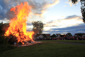 Image showing Midsummer bonfire.