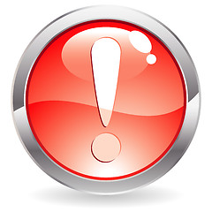 Image showing Gloss Button with exclamation point