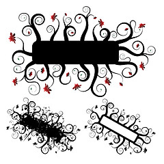 Image showing Grunge floral frame, elements for design, vector