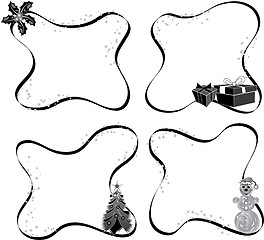 Image showing Christmas frame, elements for design, vector