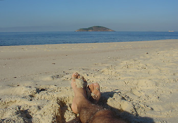 Image showing Relaxing on the beach
