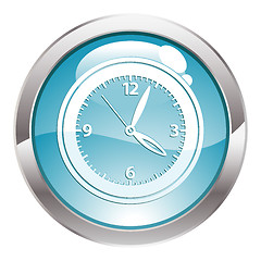 Image showing Gloss Button with Clock