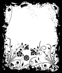Image showing Grunge frame flower, elements for design, vector