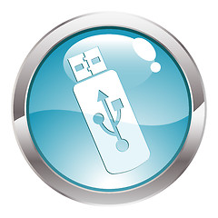 Image showing Gloss Button with USB Flash Drive