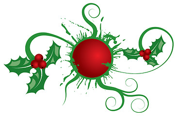 Image showing Mistletoe grunge frame, elements for design, vector