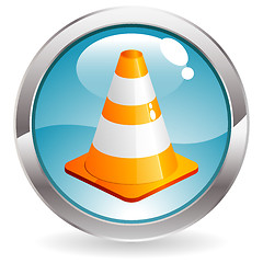 Image showing Gloss Button with Traffic Cone