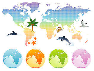 Image showing Rainbow map earth