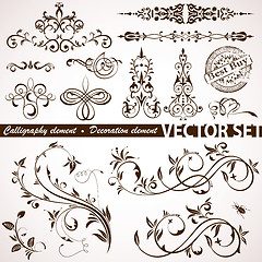 Image showing Calligraphic and floral element