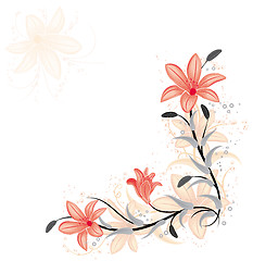 Image showing Floral element for design with lily, vector