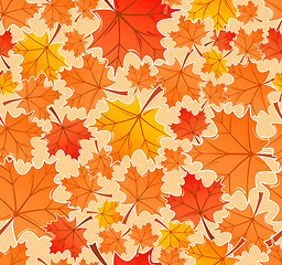 Image showing Autumn leaves seamless pattern, vector