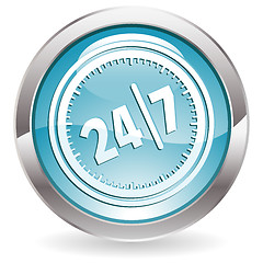 Image showing Gloss Button with twenty four hours by seven days