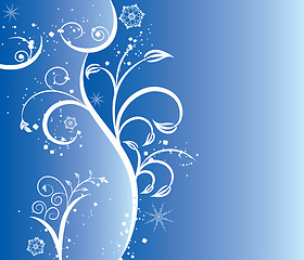 Image showing Floral silhouette winter sexy girl, vector