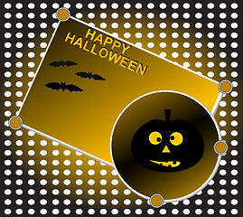 Image showing Grinning pumpkin at night. Halloween background Vector