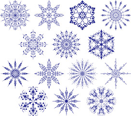 Image showing Collection of snowflakes, vector