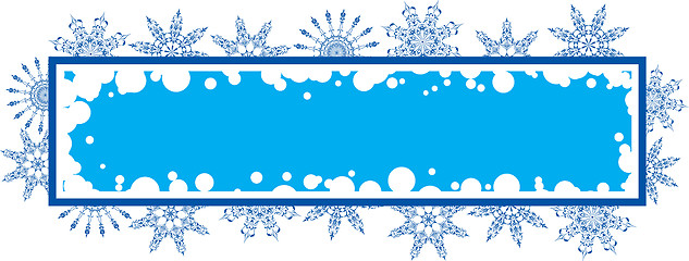 Image showing Snowflake grunge frame, elements for design, vector