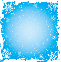 Image showing Snowflake grunge frame, vector