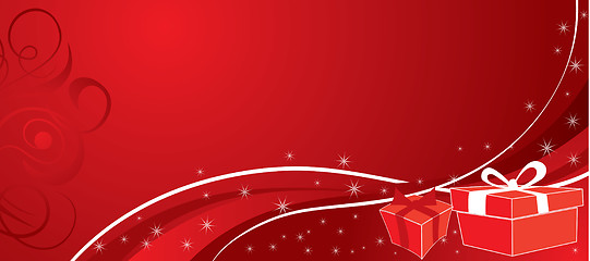 Image showing Christmas background with gifts, vector