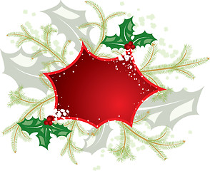 Image showing Mistletoe christmas frame, elements for design, vector