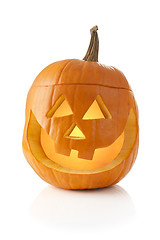 Image showing Halloween pumpkin with light inside