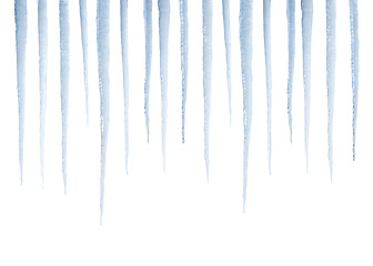 Image showing Real icicles isolated on white